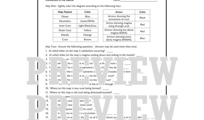 Convection mantle worksheet homework