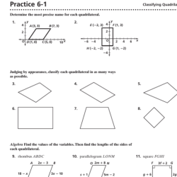 Practice 6 1 classifying quadrilaterals answers