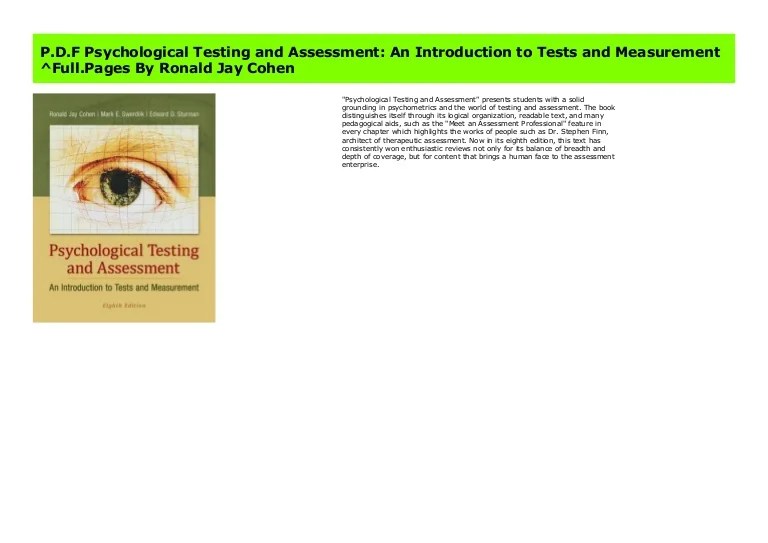 Psychological testing and assessment 10th edition